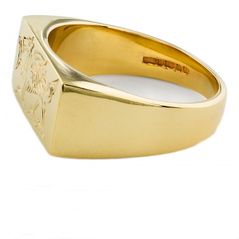 9ct gold Welsh Dragon Signet Ring size Q